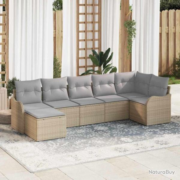 Ensemble de canap� de 7 pcs Beige polyrotin