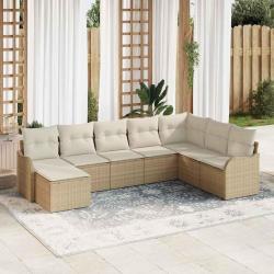 Ensemble de canap&eacute; de 8 pcs Beige polyrotin
