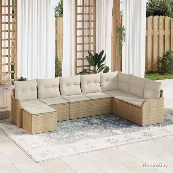 Ensemble de canap� de 8 pcs Beige polyrotin
