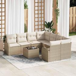 Ensemble de canap&eacute; de Beige 55 x 55 x 37 cm polyrotin