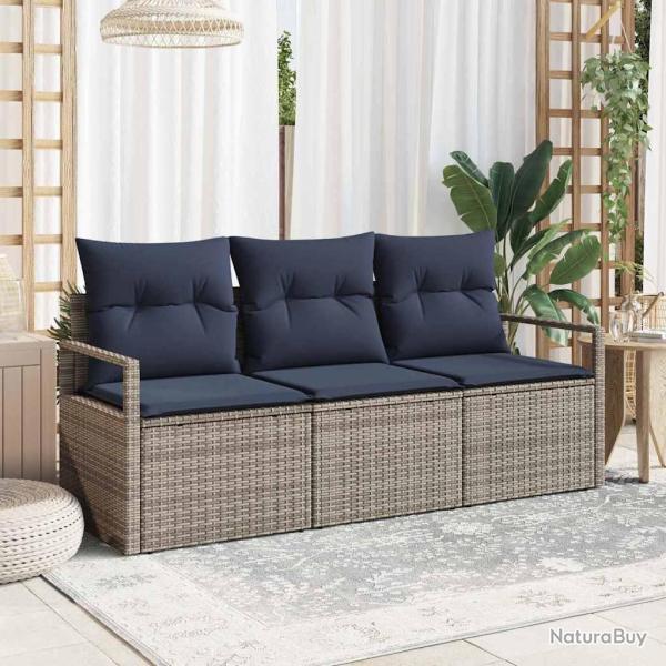 Ensemble de Canap�s 3 pcs Gris polyrotin