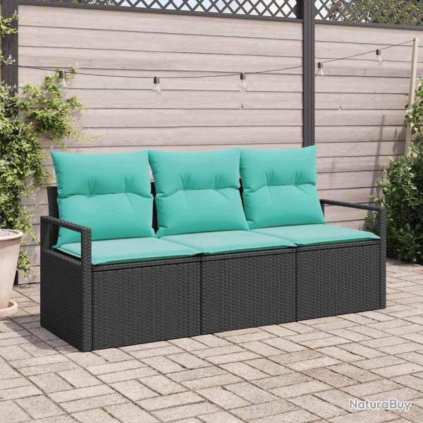 Ensemble de Canap�s 3 pcs Noir polyrotin