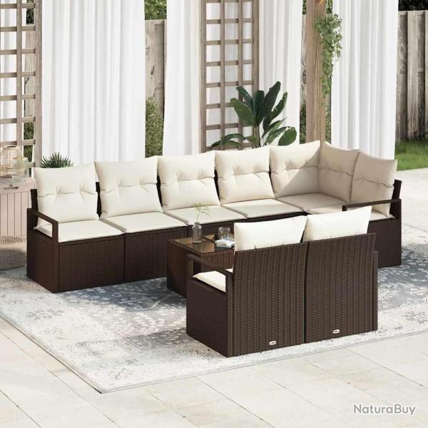 Ensemble de Canap�s 9 pcs Marron polyrotin