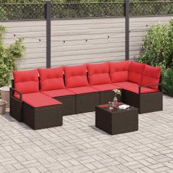 Ensemble de Canap&eacute;s 8 pcs Marron polyrotin