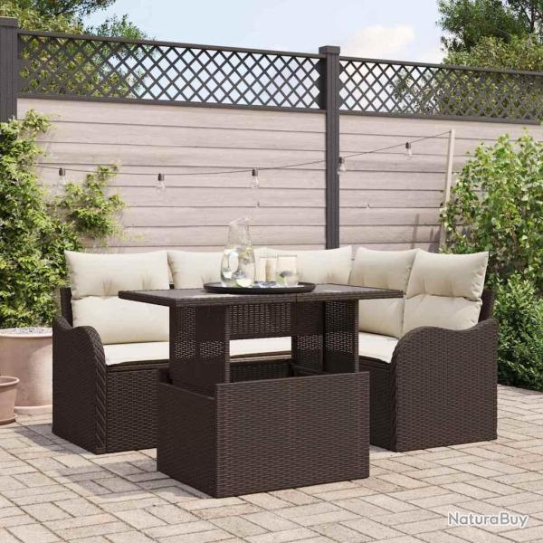 Ensemble de repas ext�rieur 5 pcs Marron Poly rotin