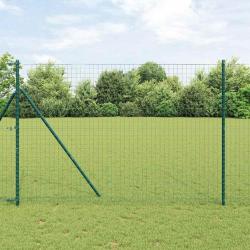 Poteau de cl&ocirc;ture ench&acirc;ss&eacute;, 26 pi&egrave;ces, vert, pour le jardin, 210 cm