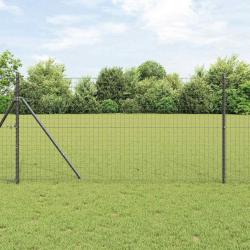 Poteau de cl&ocirc;ture ench&acirc;ss&eacute;, 26 pi&egrave;ces, gris, pour le jardin, 170 cm