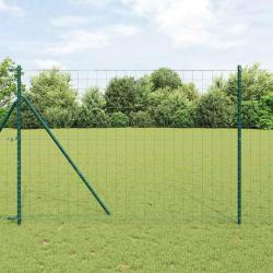 Fixation au sol Euro pour cl&ocirc;ture 10 x 1,6 m Vert Maille