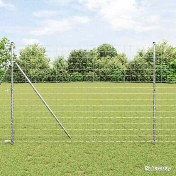 Fixation au sol de cl�ture Euro ext�rieure 10 x 1,6 m Argent�