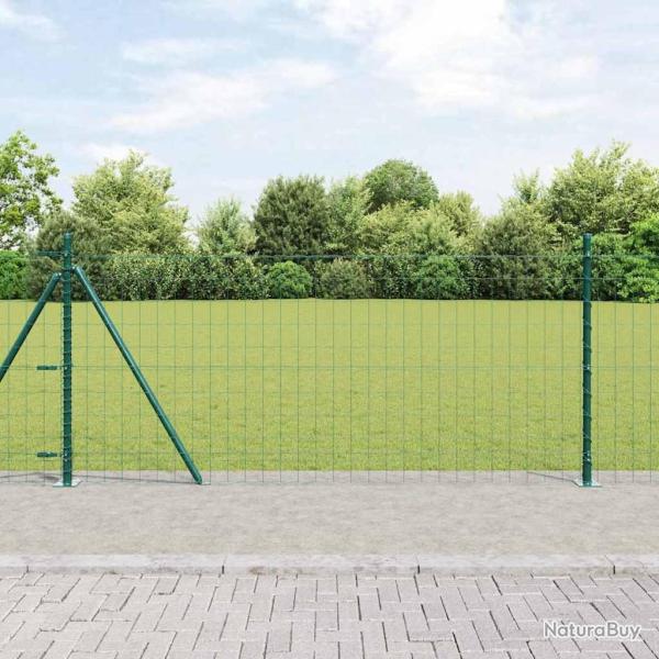 Cl�ture Euro avec Base en B�ton 10 x 0,8 m Vert Maille