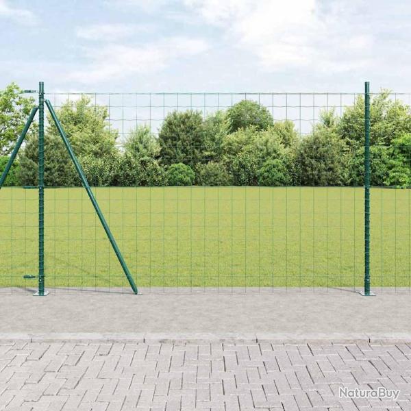 Cl�ture Euro avec Base en B�ton 10 x 1,4 m Vert Maille