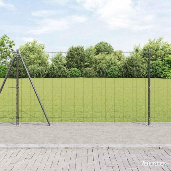 Cl�ture Euro avec Base en B�ton 10 x 1,2 m Gris Maille