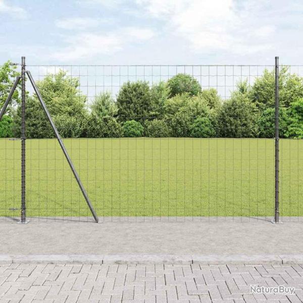Cl�ture Euro avec Base en B�ton 10 x 1,5 m Gris Maille