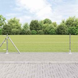 Cl&ocirc;ture Euro avec Base en B&eacute;ton 25 x 0,6 m Acier galvanis&eacute;