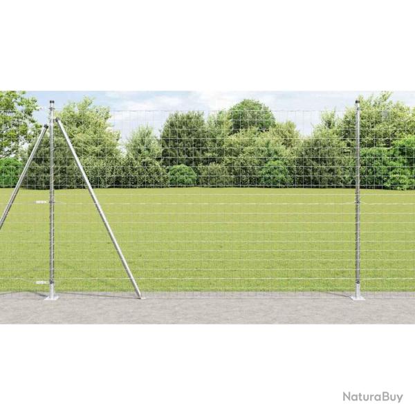 Cl�ture Euro Ext�rieure avec Base en B�ton 10 x 1,6 m Argent�