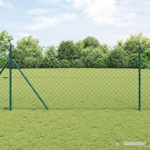 Cl�ture en mailles de cha�ne avec fixation au sol 10 x 1 m Vert