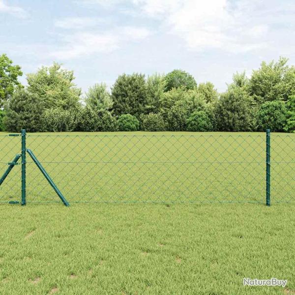 Cl�ture en mailles de cha�ne avec fixation au sol 25 x 0,6 m