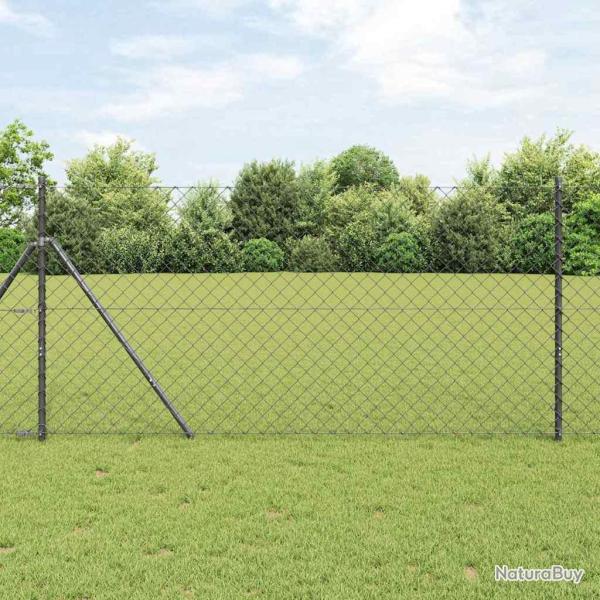 Cl�ture en mailles de cha�ne avec fixation au sol 25 x 1,4 m