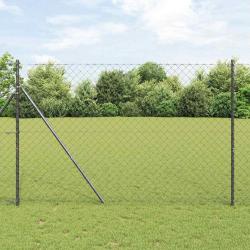 Cl&ocirc;ture en mailles de cha&icirc;ne avec fixation au sol 25 x 1,6 m