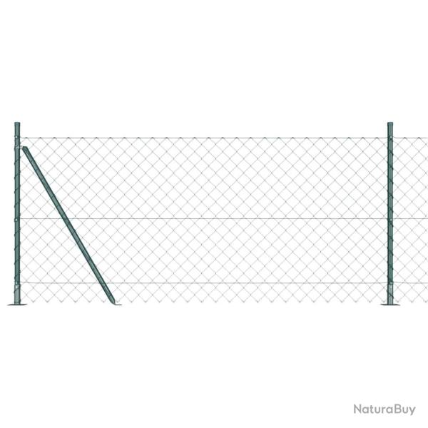 Cl�ture en maillons de cha�ne avec socle en b�ton 10 x 1 m Vert