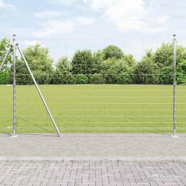Cl�ture en fil soud� avec base en b�ton 25 x 1,5 m Argent�
