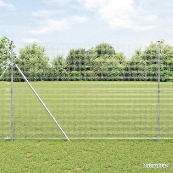 Cl�ture en fils soud�s pour fixation au sol 10 x 1,5 m Argent�