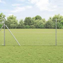Cl&ocirc;ture en fils soud&eacute;s pour fixation au sol 25 x 1,2 m Argent&eacute;
