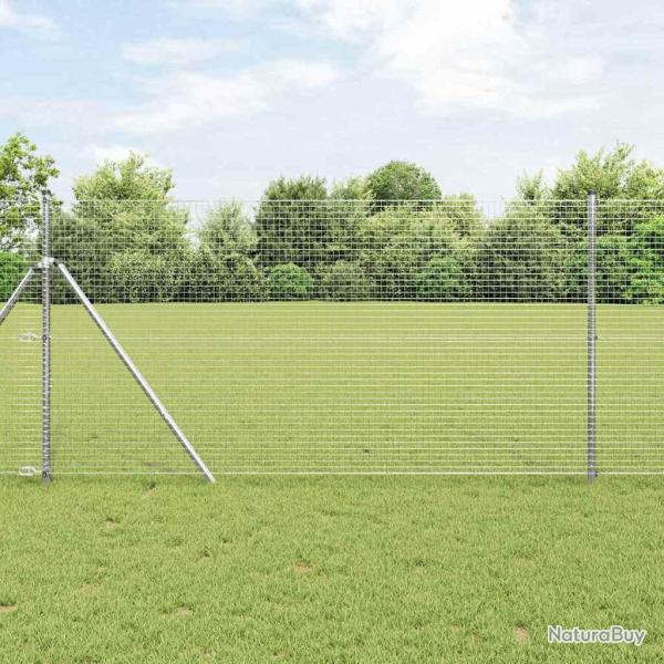 Cl�ture en fils soud�s pour fixation au sol 25 x 1,2 m Argent�
