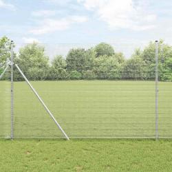 Cl&ocirc;ture en fils soud&eacute;s pour fixation au sol 25 x 1,5 m Argent&eacute;