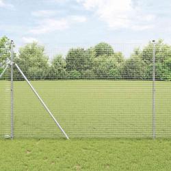 Cl&ocirc;ture en fils soud&eacute;s pour fixation au sol 50 x 1,5 m Argent&eacute;