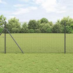 Cl&ocirc;ture en fils soud&eacute;s pour fixation au sol 50 x 1,4 m Gris