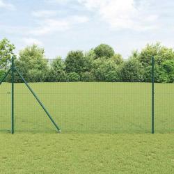 Cl&ocirc;ture en fil soud&eacute; avec pointes 50 x 1,4 m Vert Maille