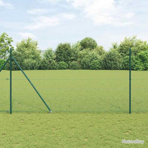 Cl�ture en fil soud� avec pointes 50 x 1,4 m Vert Maille