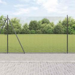 Cl&ocirc;ture en fil soud&eacute; avec base en b&eacute;ton 50 x 1,5 m Gris Maille