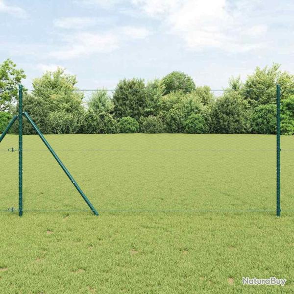 Fixation au sol hexagonale 50 x 1 m Acier recouvert de PVC Vert