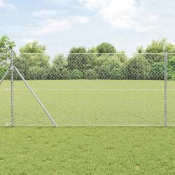 Fixation au sol hexagonale en acier galvanis&eacute; argent&eacute; pour le jardin, 25 &times; 1 m