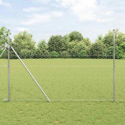Fixation au sol hexagonale 25 x 1,5 m Acier galvanis&eacute; Argent&eacute;