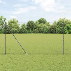 Cl&ocirc;ture hexagonale ext&eacute;rieure avec poteau 10 x 1,5 m Gris