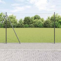 Cl&ocirc;ture hexagonale avec base en b&eacute;ton 10 x 1,4 m Gris Maille