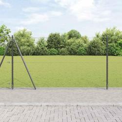 Cl&ocirc;ture hexagonale avec base en b&eacute;ton 50 x 1,6 m Gris Maille