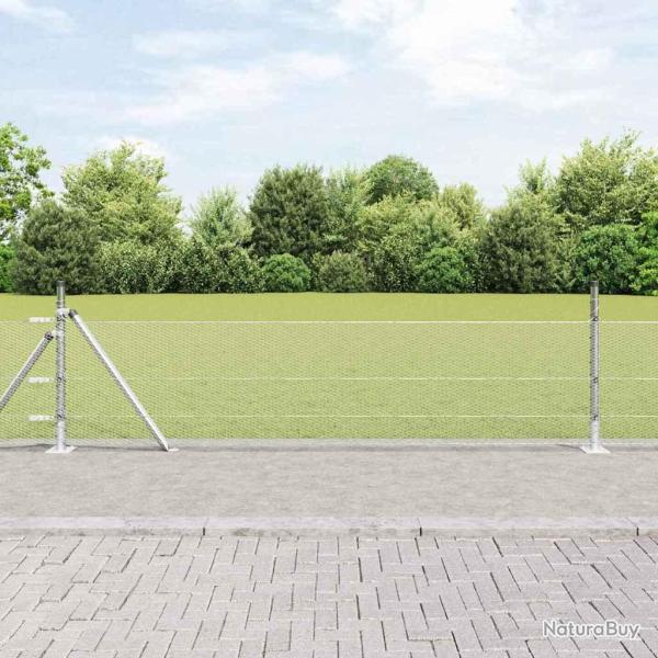 Cl�ture hexagonale avec base en b�ton 100 x 0,5 m Argent�