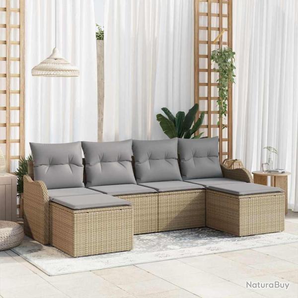 Ensemble de canap� de 6 pcs beige et gris clair
