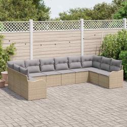 Ensemble de canap&eacute; de 10 pcs beige et gris clair