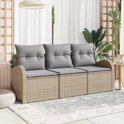 Ensemble de canap&eacute;, 3 pi&egrave;ces, beige et gris clair, pour le salon