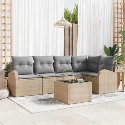 Ensemble de canap&eacute; de 6 pcs Beige et gris clair