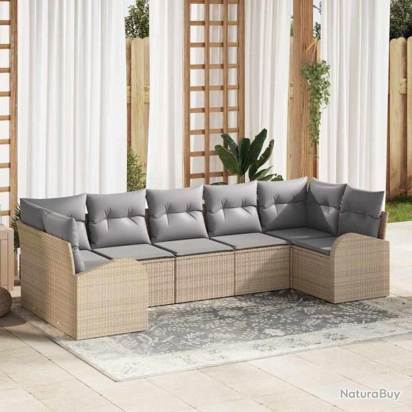 Ensemble de canap� de 7 pcs Beige et Gris clair