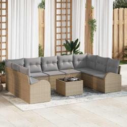Ensemble de canap&eacute; de 10 pcs Beige et gris clair