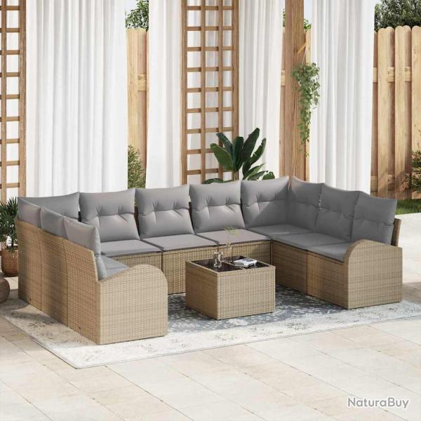 Ensemble de canap� de 10 pcs Beige et gris clair