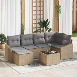 Ensemble de salle &agrave; manger pour avec coussin 7 pcs