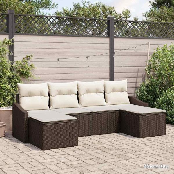 Ensemble de salle � manger pour 6 pcs Marron et Cr�me